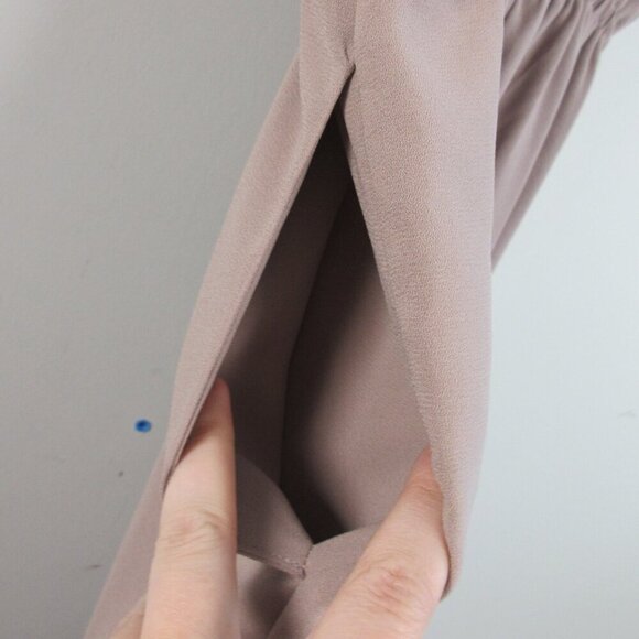 Aritzia Wilfred Melodie Jumpsuit XS Beige Wrap V-Neck Wide Leg Minimalist 312 - Picture 7 of 12